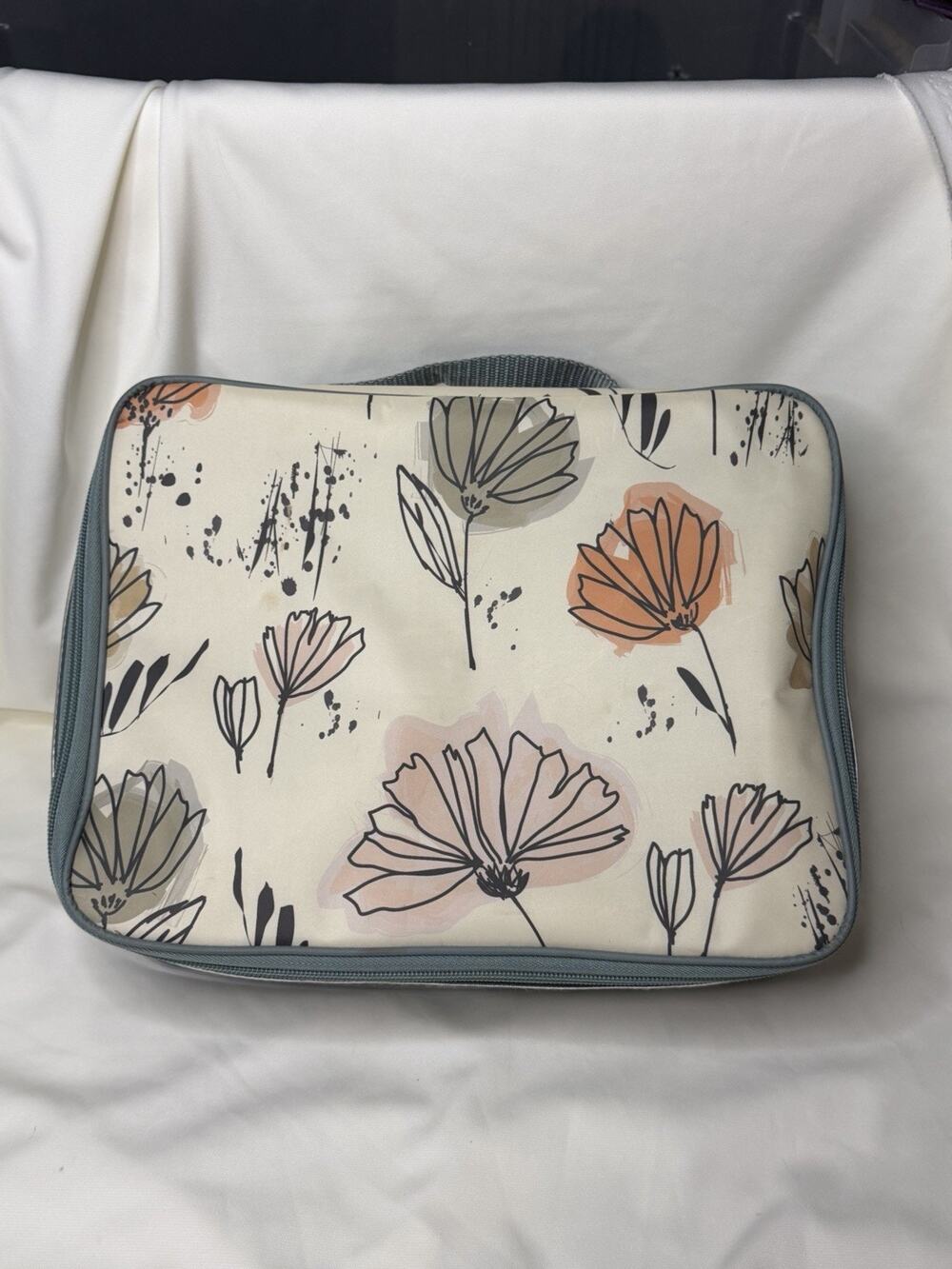 Thirty-one 31 Gifts Bags Make Up Case Organizer In Sketched Floral Clear Sides